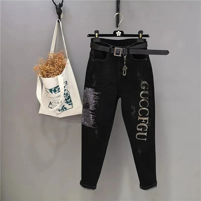 Women's High-Waist Slim Denim Pencil Jeans | S–5XL