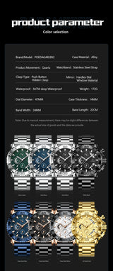 POEDAGAR 892 Luxury Men's Chronograph Watch
