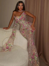 Sansa Strapless Mermaid Evening Gown | Lace & Sequin