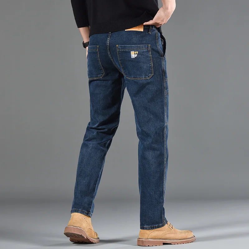 Men’s Fashion Print Straight-Cut Jeans