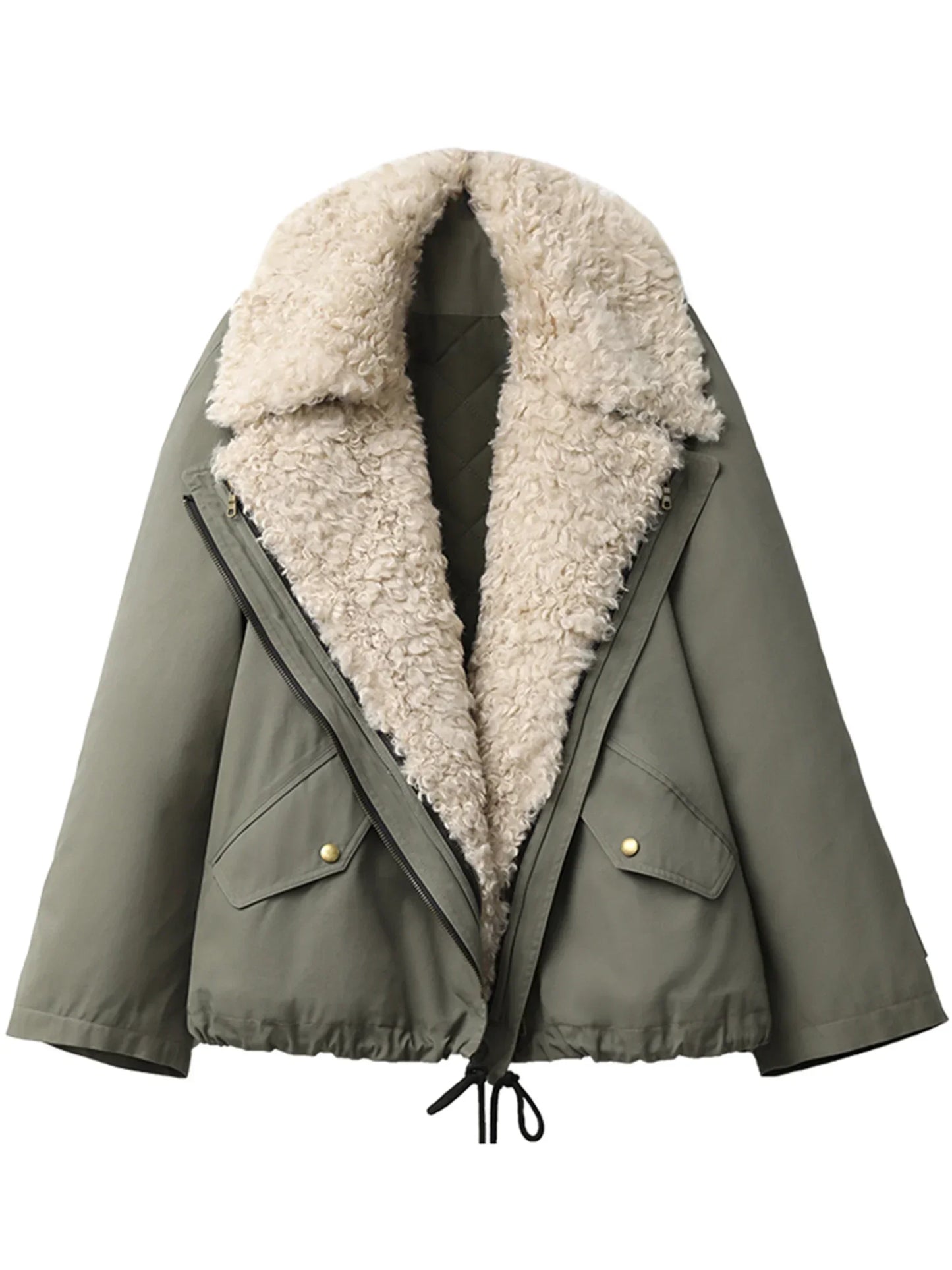 CHIC VEN Fashion Women Coats Loose Casual New Retro Motorcycle Cotton Jacket Thick Warm Female Overcoat Autumn Winter 2025
