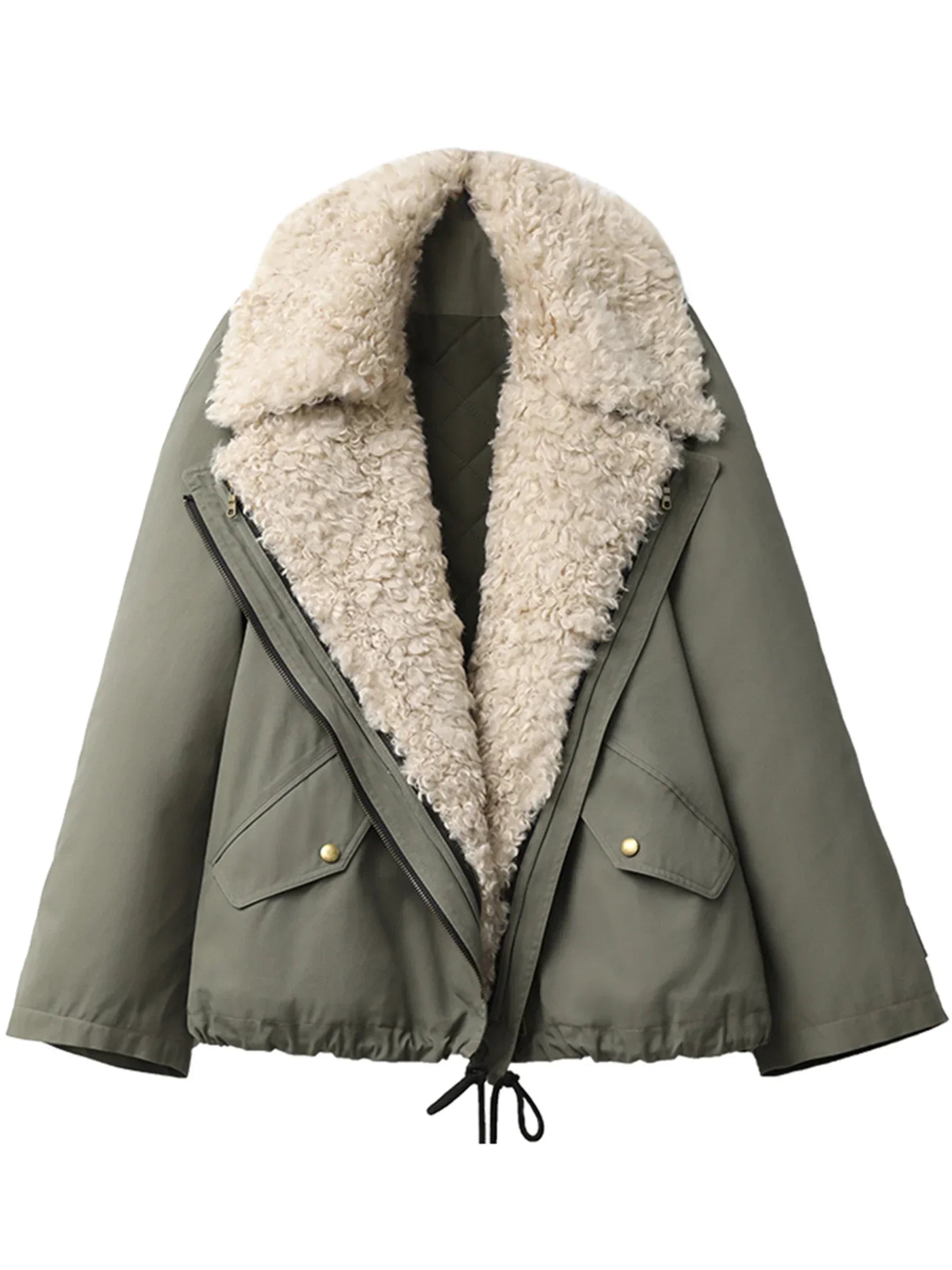CHIC VEN Fashion Women Coats Loose Casual New Retro Motorcycle Cotton Jacket Thick Warm Female Overcoat Autumn Winter 2025