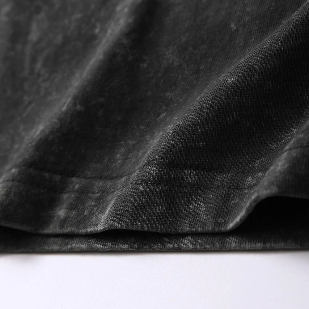 T075 Cartoon Dinosaur Print Fashion T-Shirt Women's Unisex Wash Distressed Vintage Tee Student Fashion Design Vacation Top