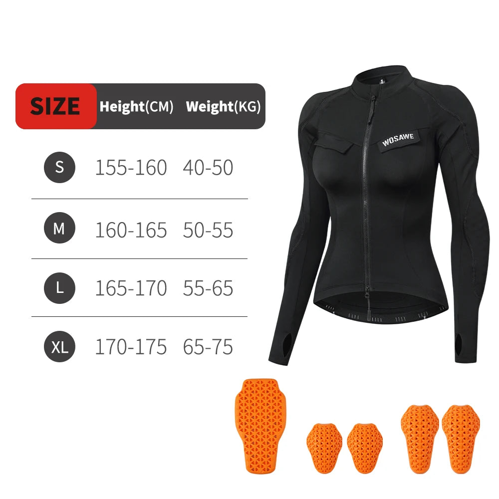 WOSAWE Women Motorcycle Jacket Downhill Motocross Motorbike Reflective Summer Biker Riding Clothing Apparel
