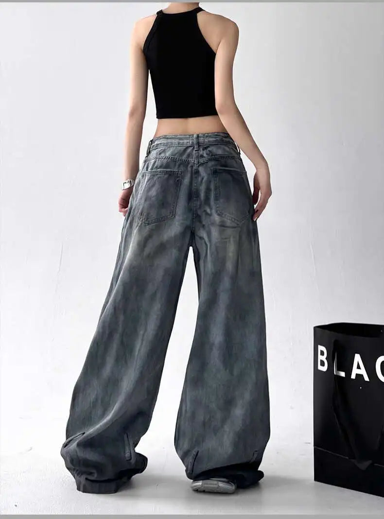 Women's Wide-Leg Distressed Jeans | High Street Style