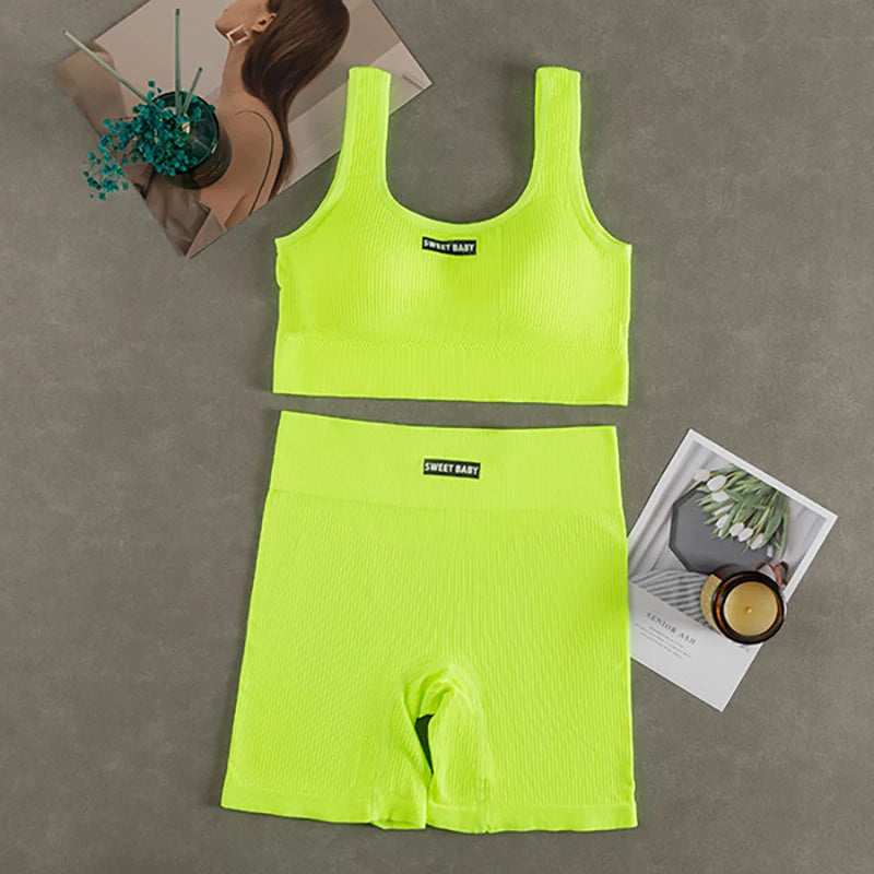Women’s Deep-V Seamless Yoga Set | USA-Made Premium Workout Suit