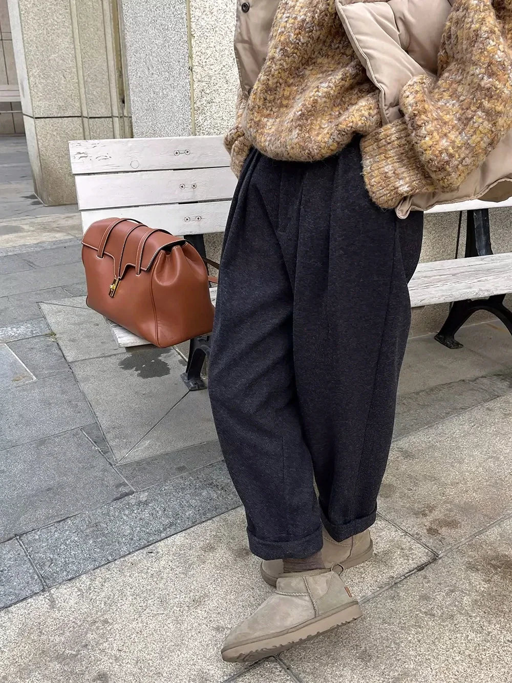 Women's High-Waist Ankle Pants with Pockets