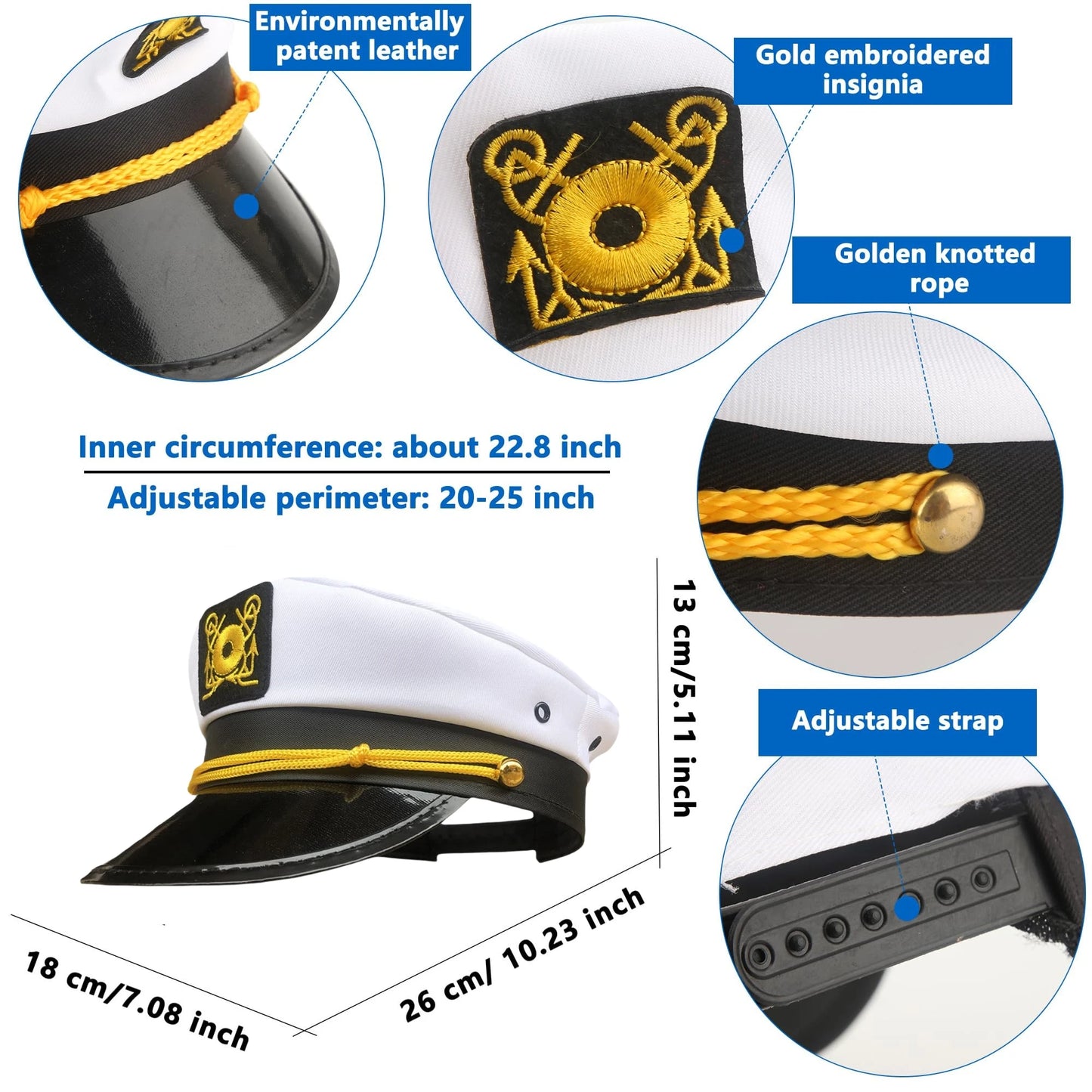 Captain Hats Bulk Pack – Nautical Party Caps