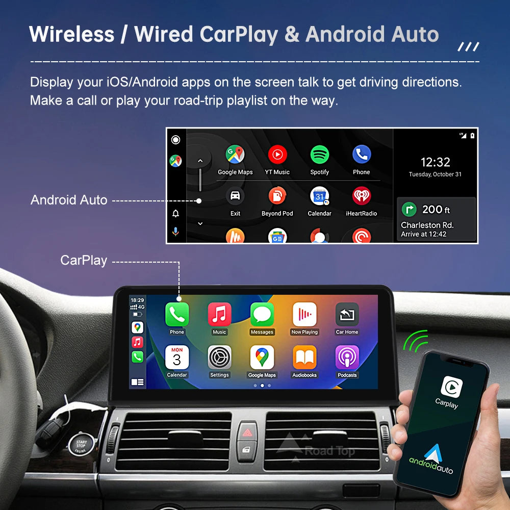 BMW X5 X6 Wireless CarPlay & Android Auto Screen