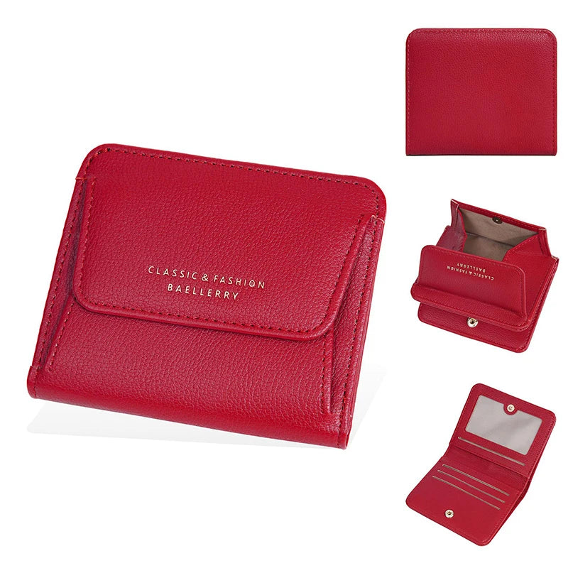 Fashionable Mini Women Wallet Name Engraving High-Quality Card Holder Simple Short Female Coin Purse Small Ladies Purse