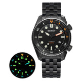 BERNY Automatic Diver Watch for Men Top Luxury Sapphire 316L Steel New Wave Dial 200M Waterproof Mechanical Diving Men's Watches