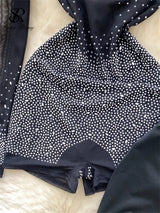 Sparkle & Shine: Women's Rhinestone Mesh Romper
