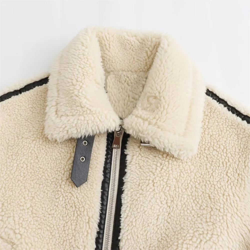 Faux-Fur Trimmed Moto Jacket