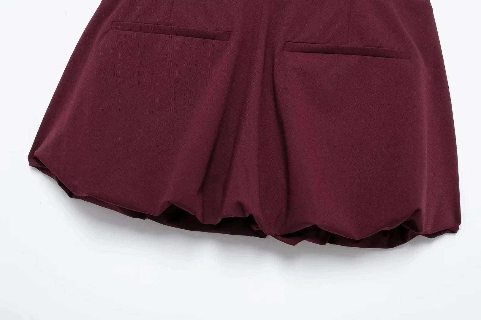Casual Women 2 Pieces Sets Waist Lace Up Lantern Edition Mini Skirt Sets Solid Pocket Decorative Jacket Top Women's Set