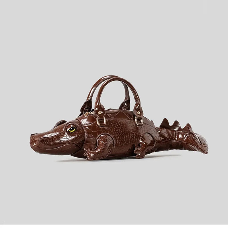 New Trendy Crocodile Shape Handbag for Women, Europe and America Fashion Tote Designer Female Casual Shoulder Crossbody Bag Ins