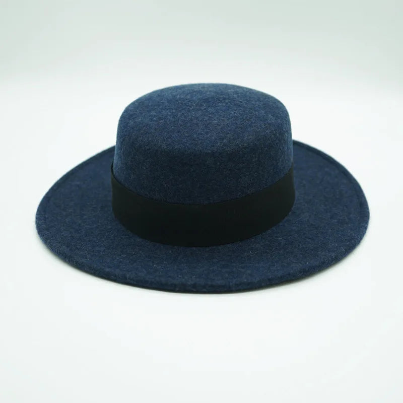 Wool Felt Fedora & Boater Hat – Wide Brim, Unisex