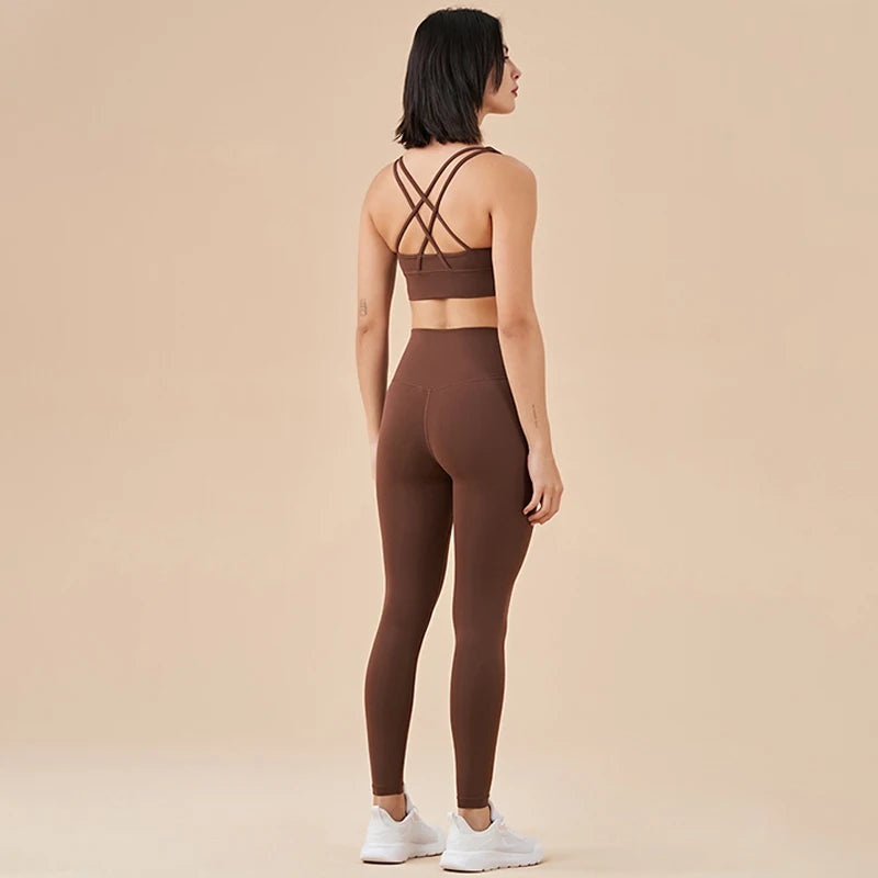 TRY TO BN 2 Piece Yoga Set Women's Tracksuit Sports Bra High Waist Leggings Tummy Control Squat Proof Workout Outfit Gym Clothes