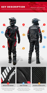 HEROBIKER Waterproof Motorcycle Jacket Man Racing Jacket Wearable Motorcycle Pants Moto Clothing With EVA Protection