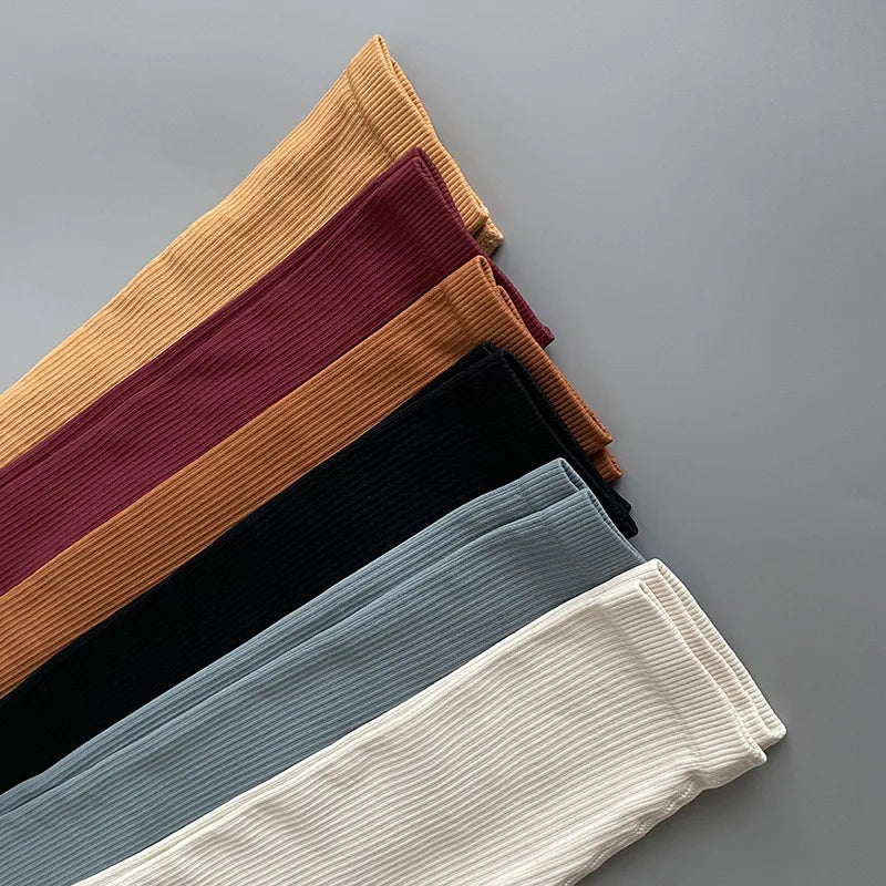 Seamless Ribbed High-Waisted Yoga Pants