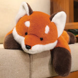 New Stuffed Anime Figure Doll Turned Red Panda Plushie Doll Fluffy Hair Red Raccoon Animals Hug Throw Pillow