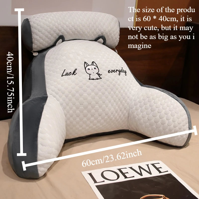 Ergonomic Reading Pillow with Adjustable Back Support,Soft Lumbar Support for Bed,Sofa, Chair,Breathable Polyester Fabric