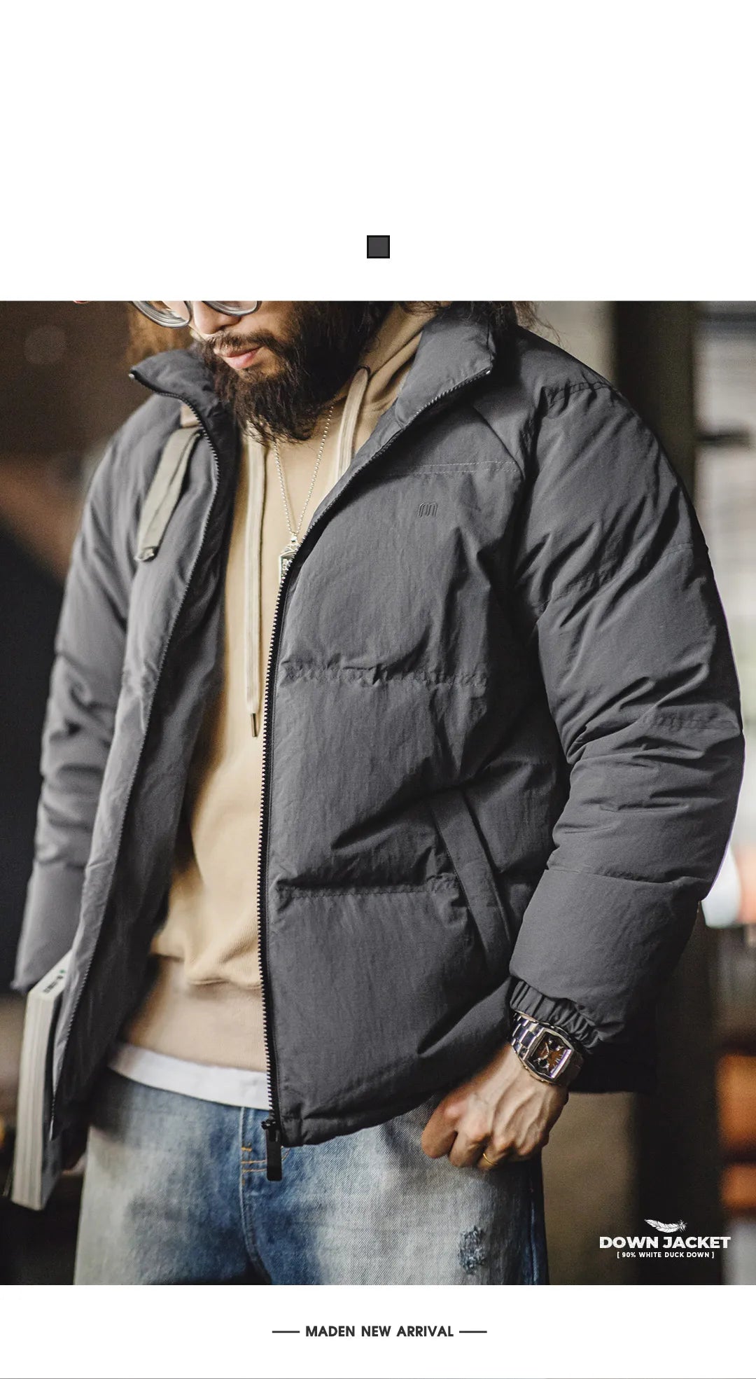 Men's Premium White Duck Down Winter Jacket