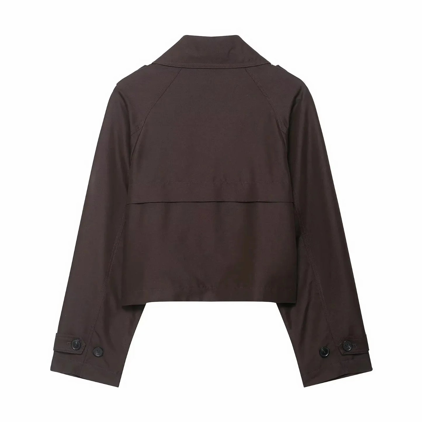 Classic Lapel Double-Breasted Short Trench