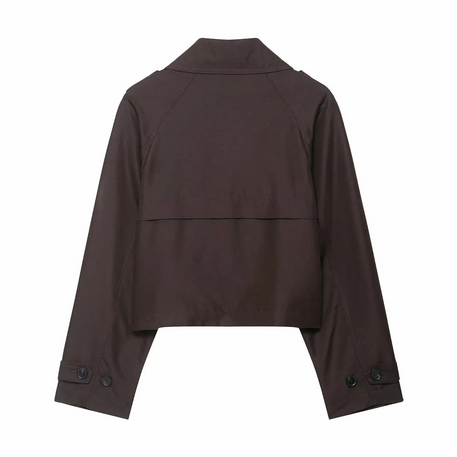 Classic Lapel Double-Breasted Short Trench