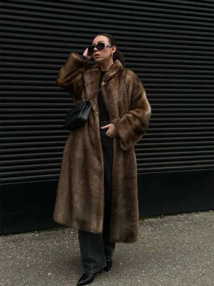 Women's Luxury Faux Fur Long Coat