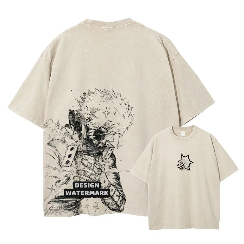 Bakugou Katsuki Vintage Wash Oversized T-Shirt