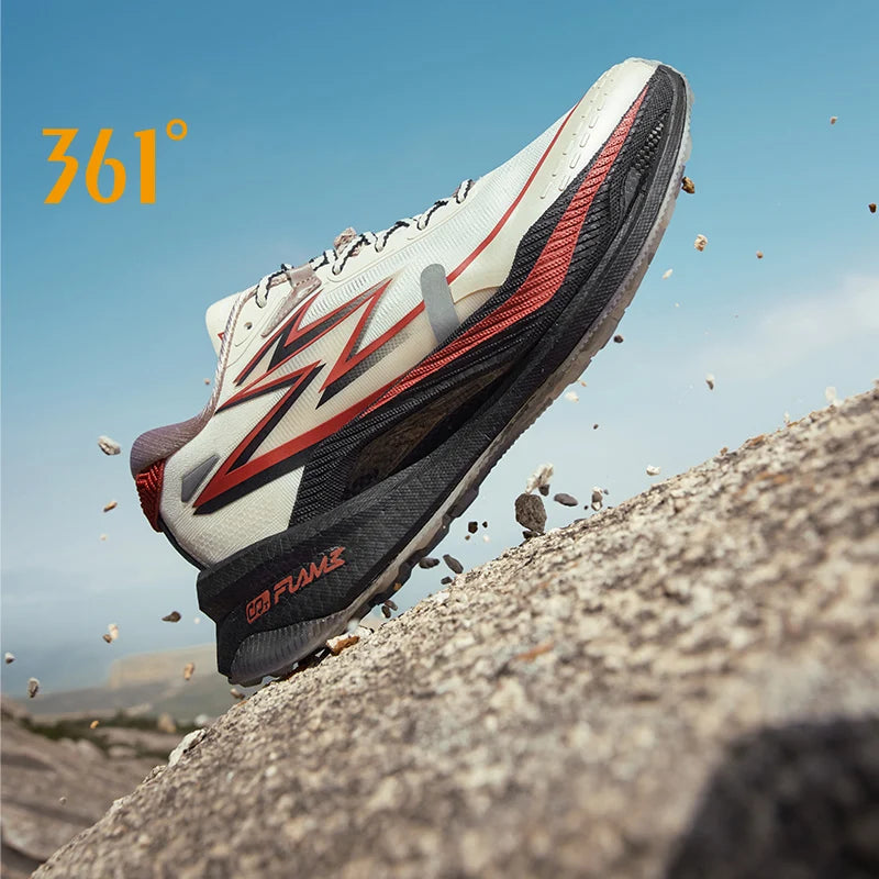 361 Degrees Flame 4x4 Men Running Shoes New Carbon Plate Racing Anti-slip Rebound  Wear-resistant Stable Male Sneakers 672442201