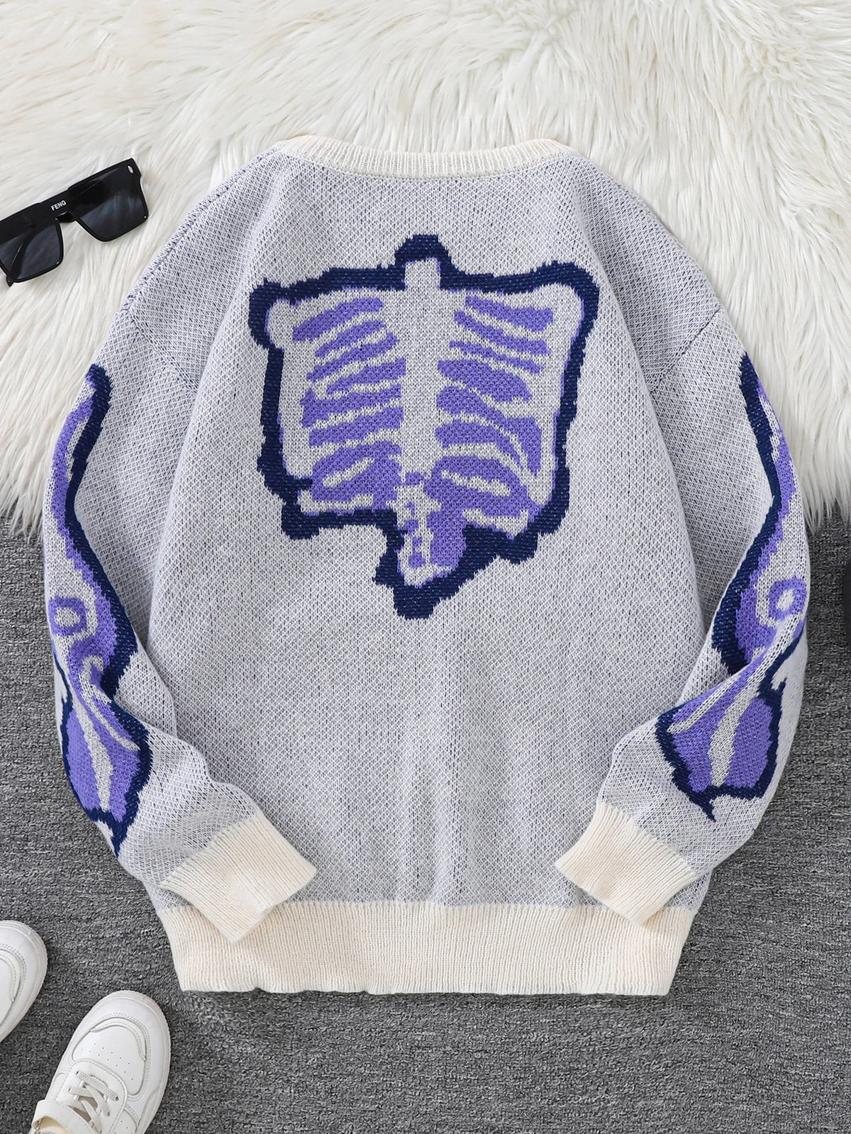 Men's Butterfly Jacquard Knit Sweater