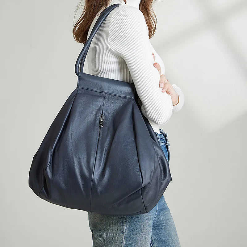 Slouchy Soft Cowhide Large Capacity Purses Handbags For Women 2026 Genuine Leather Shoulder Bags Travel Bag Underarm Wrist Bags