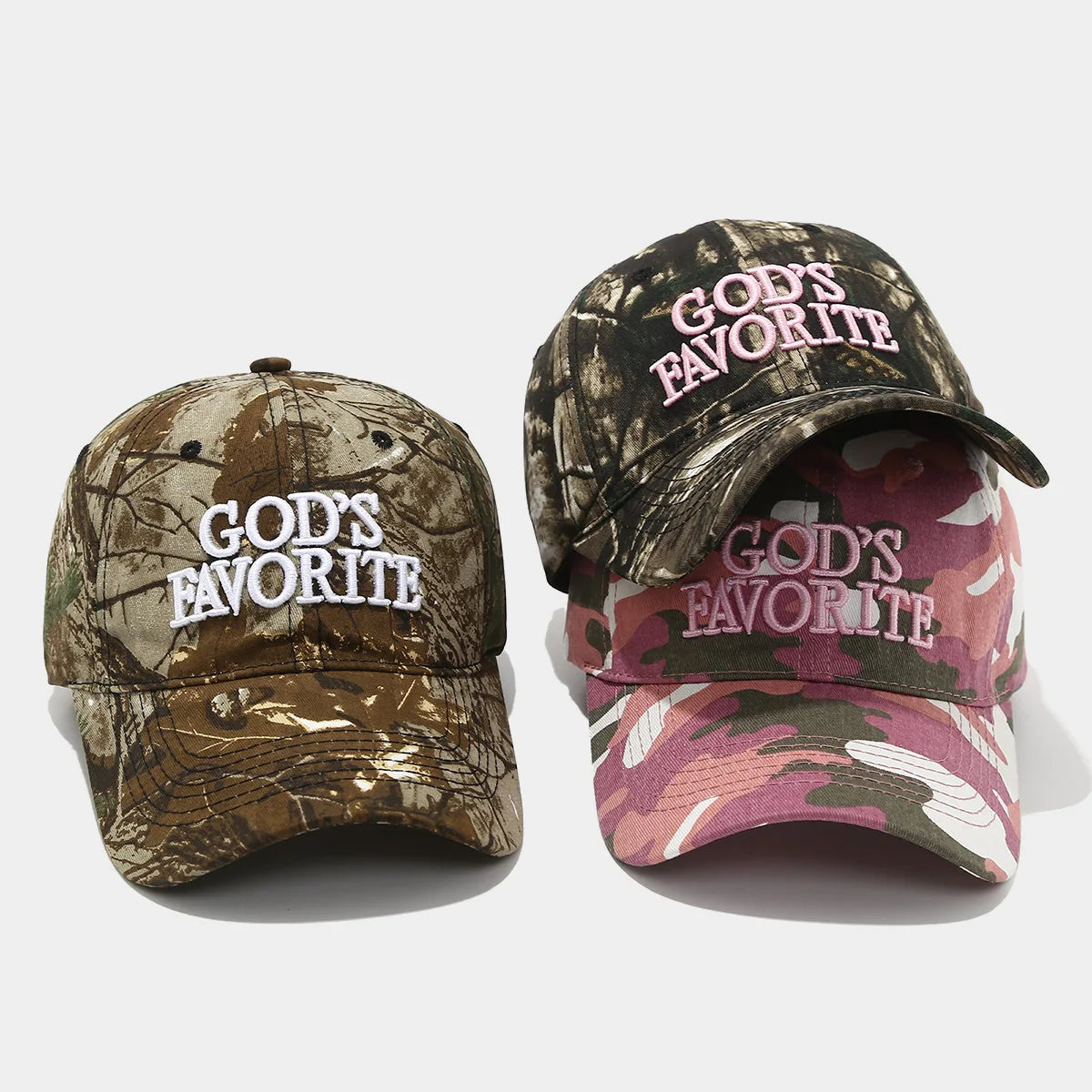 Retro Camo Cotton Baseball Cap with 3D Embroidery