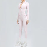 Long Sleeve Zip-Front Yoga Jumpsuit