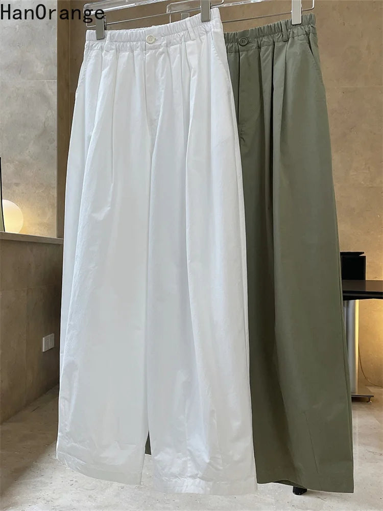 Women’s High-Waist Cotton Wide-Leg Pants