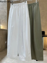 Women’s High-Waist Cotton Wide-Leg Pants