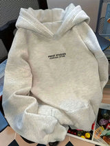Loose Fit Letter Print Hoodie Men Women Fashion Versatile Pullover Hooded Sweatshirt Autumn Winter New Arrival Daily Casual