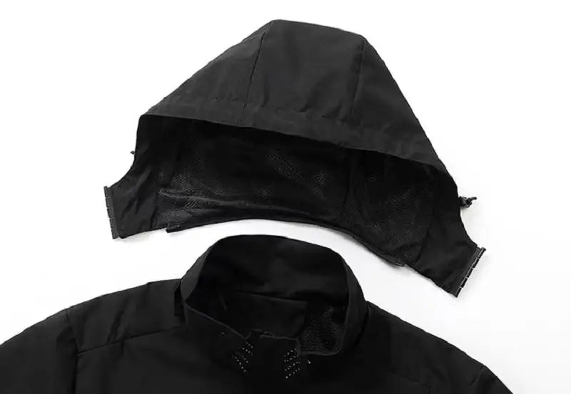 Men’s Hooded Rain Jacket with Detachable Hood
