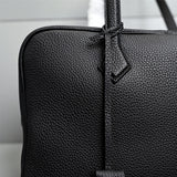 Genuine Leather Bowling Bag for Women, Top Layer Cowhide Handbag, Large Capacity Top Handle Bag, Small & Large Size