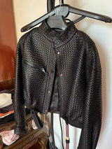 Natural Sheepskin Coat Women Autumn European and American Fashion Short Motorcycle Casual High Quality Hand-Woven Leather Jacket