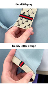 B Letter Embossed Short Sleeve Polo Shirt for Men