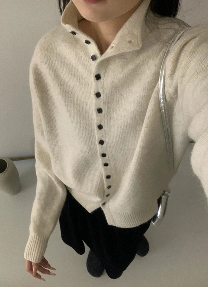 Women's Stand Collar Knit Cardigan