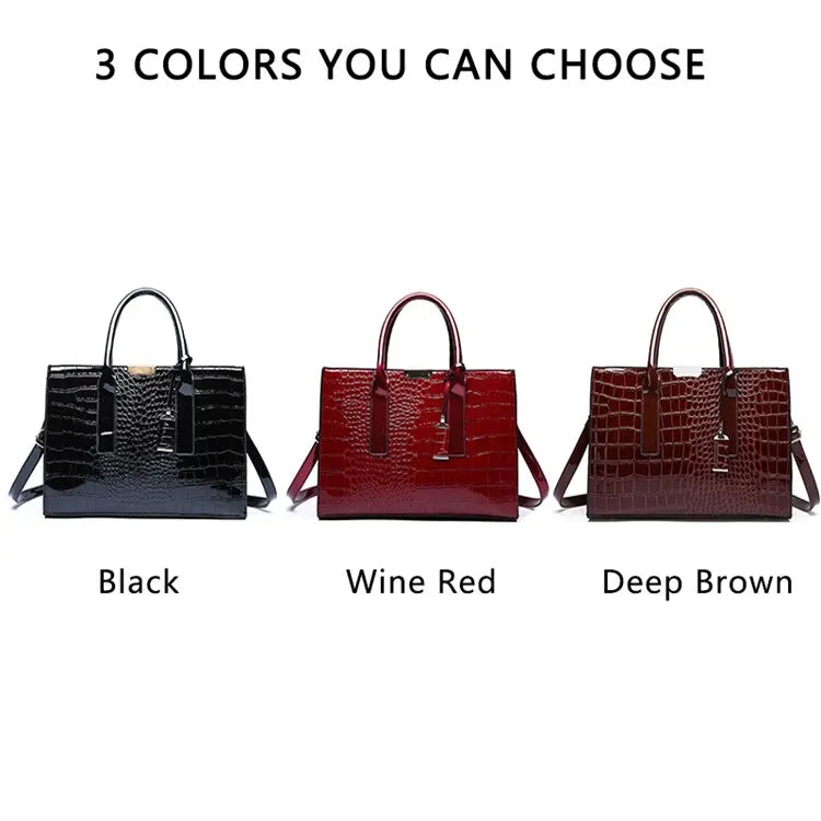 Luxury Vintage Crocodile Pattern Tote