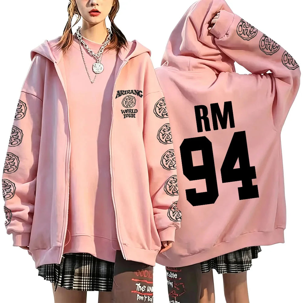 Y2K Graphic Zip-Up Hoodie
