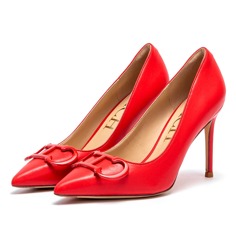 CHCH Women's Pointed Toe Ankle Strap Platform Heels