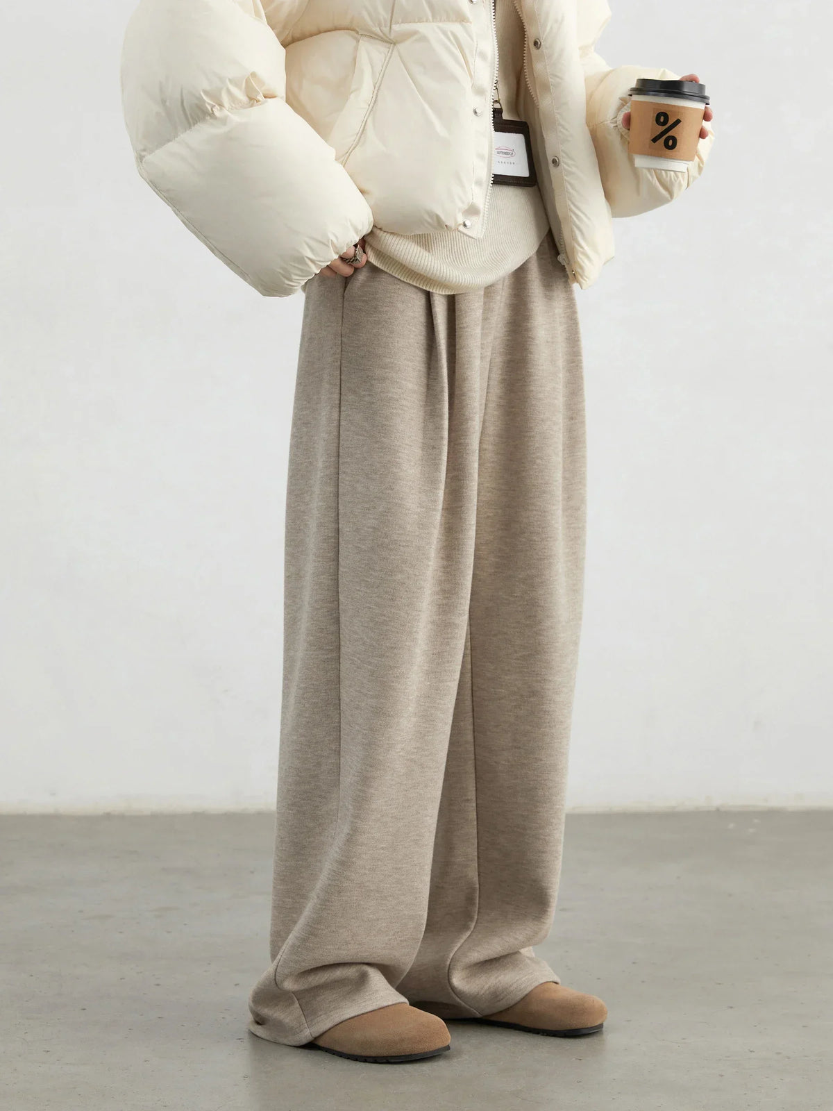 Women's High-Waisted Pleated Wide-Leg Trousers