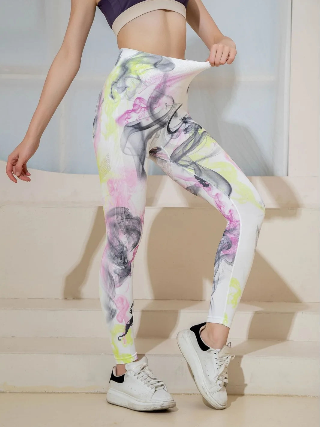 Women's 3D Tie-Dye Seamless Push-Up Leggings