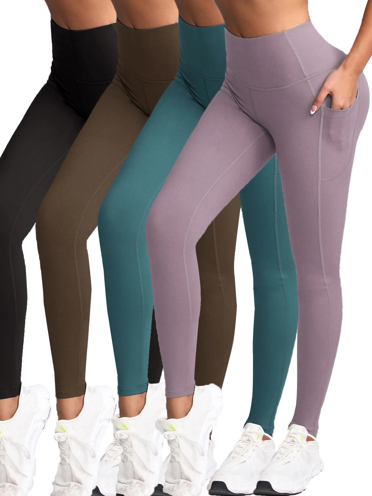 Women's High-Waist Stretch Leggings with Pockets