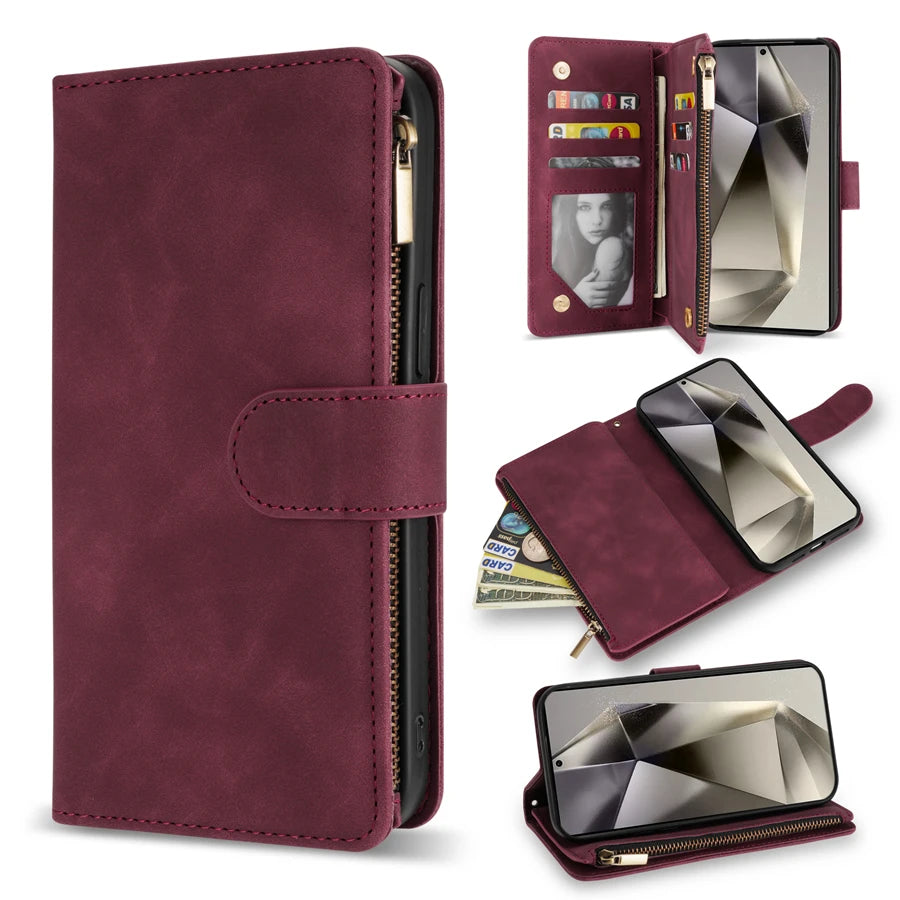 Samsung Galaxy Wallet Case with Strap & Stand